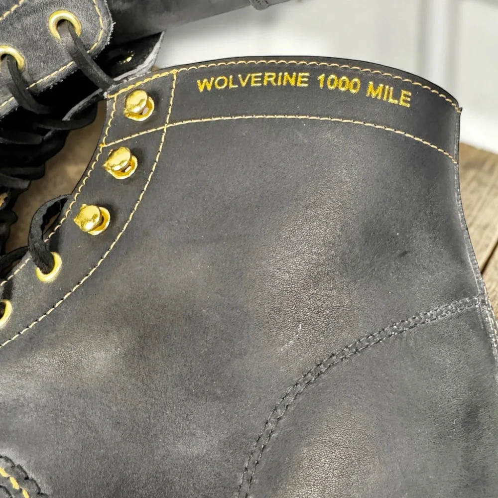 Wolverine 1000 Mile Rawlings Boots Mens 11 Black Gold Glove Leather W08012 NEW‎